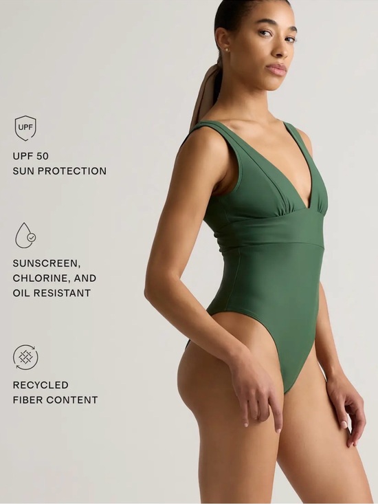 Quince Other - Quince Medium green V-Neck One-Piece. Bnwt